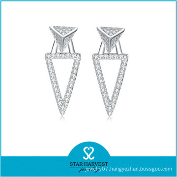 S925 Silver Jewelry Real White Gold Plated Silver Earring (E-0254)